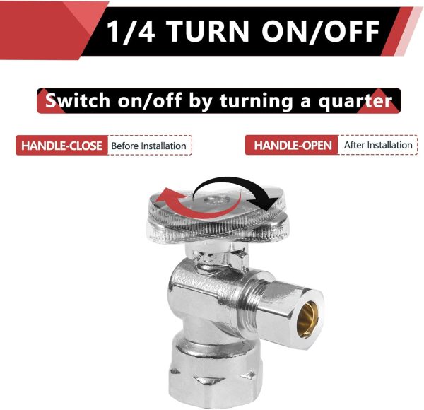 EFIELD Angle Stop Valve Brass Chrome Plumbing Fixture-2