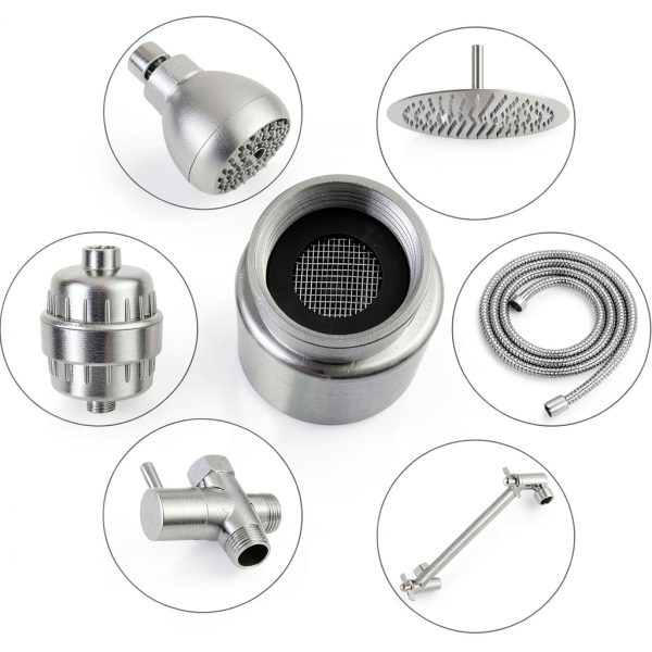 DIELLY Shower Head Gasket Rubber Stainless Steel Filter-5