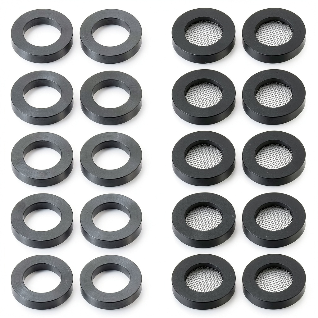 Mabor faucet washer set showing rubber and stainless steel washers