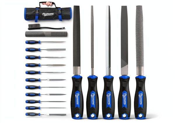 Pacmann 32‑piece metal file set with Diamond Needle Files and Wood-0