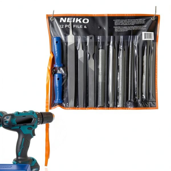Neiko Metal File and Rasp Set 12-Piece Hand Files with PVC Handles-4