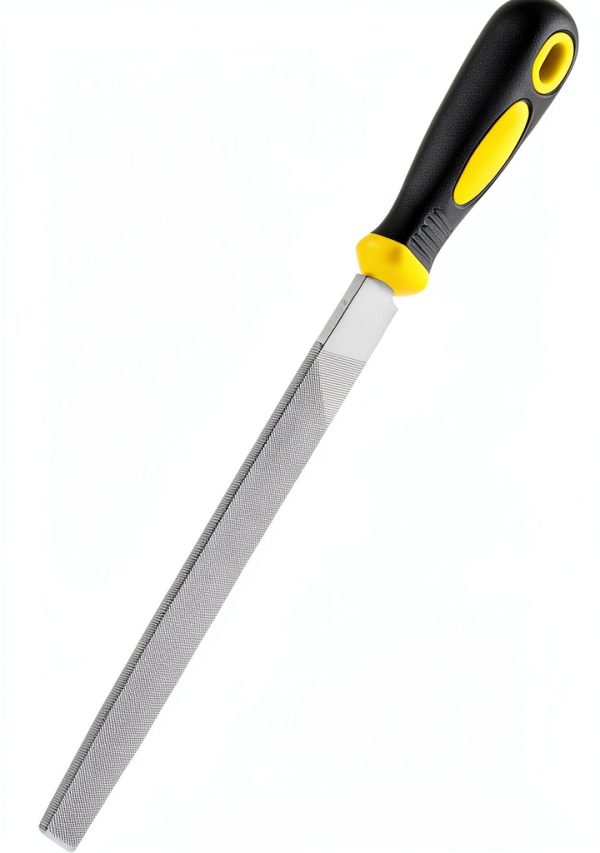Metal Hand File by Uaorexplo – 8in Carbon Steel with Rubber‑Wood Grip-0