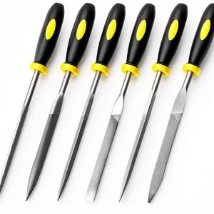 Mini Hand Files, 6pcs, Total 6.3in, Strength Alloy Steel Needle File Set, Small Metal File Tools for Detailed Tasks, Includes Round, Bi-Half Round, Flat, Square, Flat Warding, Triangular-0