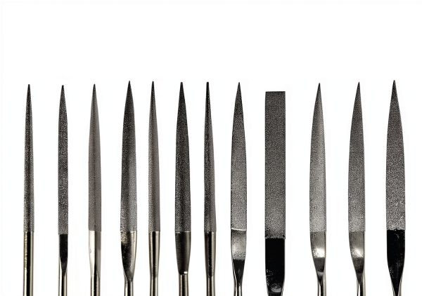 YAKAMOZ 10-Piece Mini Diamond Needle File Set 2x100mm Small Metal Riffler Files Jewelers File Precision Hand Tools for Glass Wood Stone Jewelry - Round Triangular Square Flat Shape-1