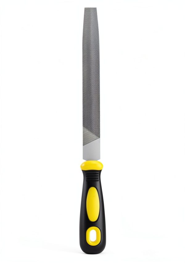 Metal Hand File by Uaorexplo – 8in Carbon Steel with Rubber‑Wood Grip-1